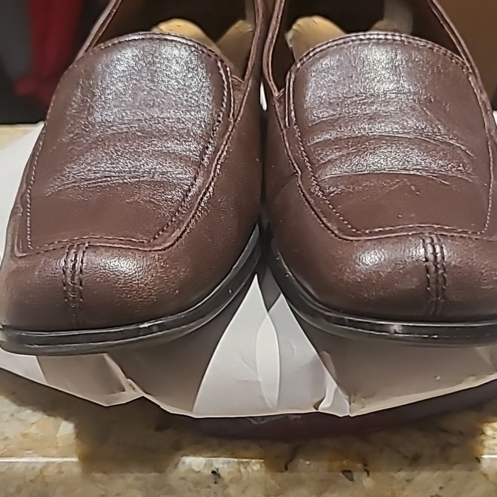 Trotters "Allison" Mocha Leather loafers with block heel. Sz. 10 N. (#1592) - Picture 2 of 12